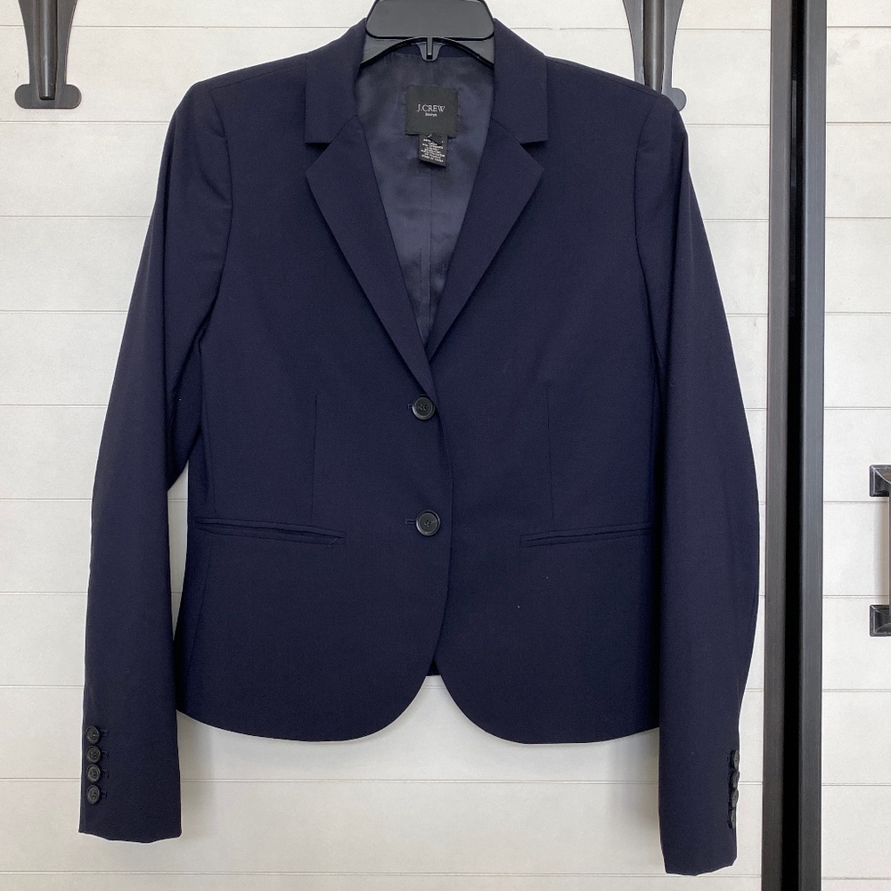 J.Crew Stretch Wool Blazer Navy 6